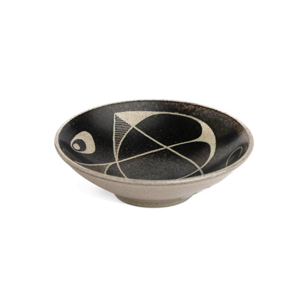 Danish Small Mid-Century Modern Geometric Ceramic Bowl Eleish Van Breems Home