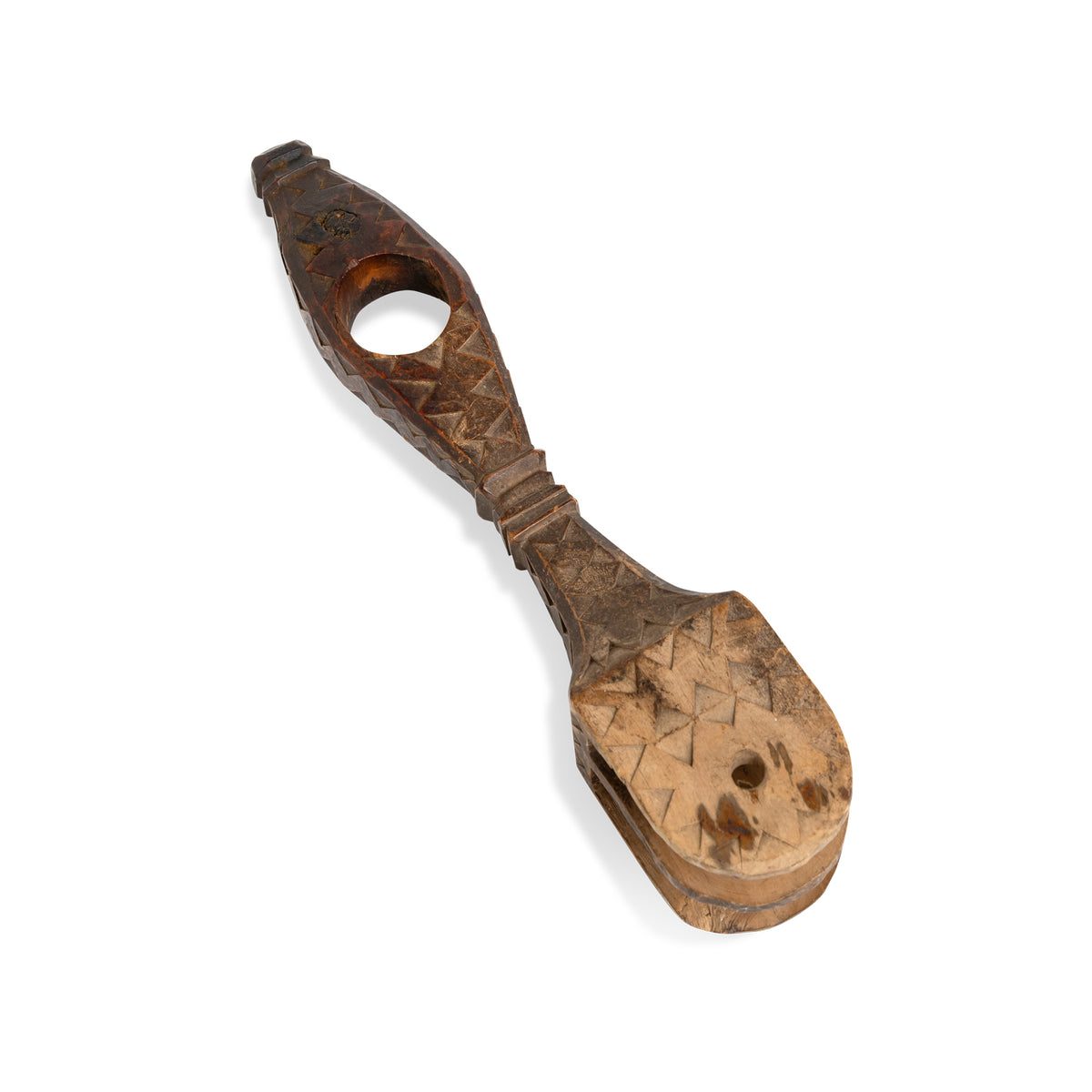 Swedish Ceremonial Carved Spinning Tool Attachment Eleish Van Breems Home