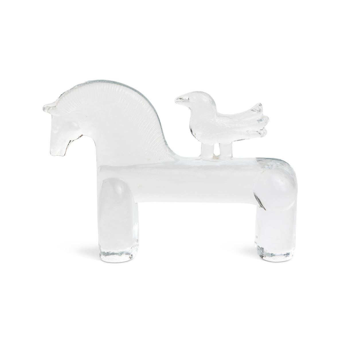 Kosta Boda Glass Dala Horse with Bird Eleish Van Breems Home