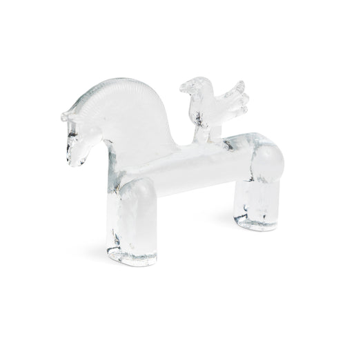 Kosta Boda Glass Dala Horse with Bird