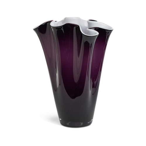 Vintage Continental Large Purple Ribbon Vase