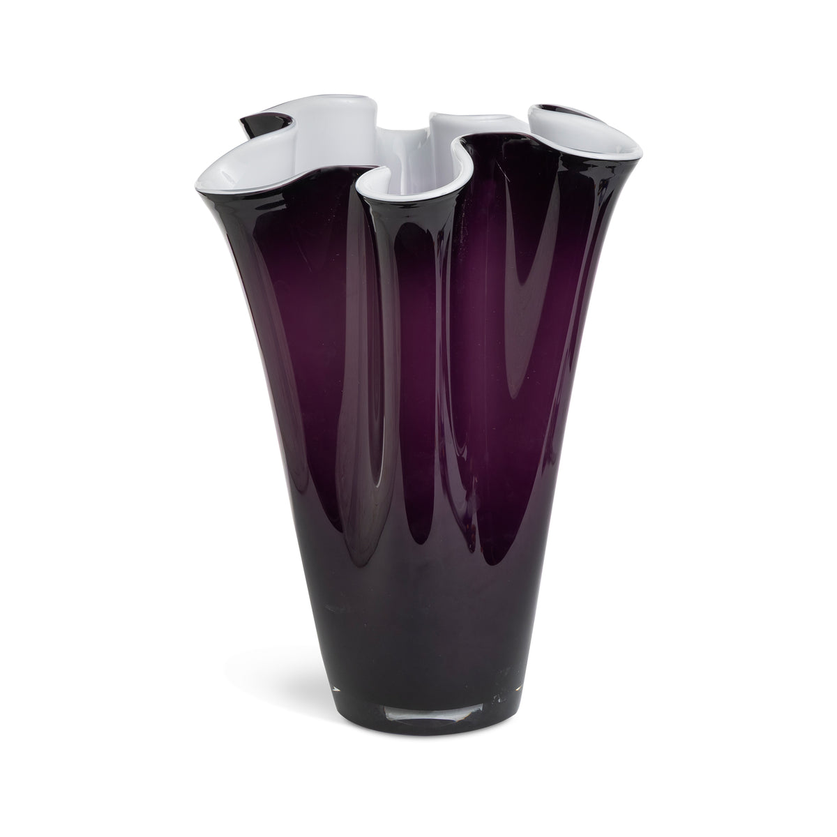 Vintage Continental Large Purple Ribbon Vase Eleish Van Breems Home