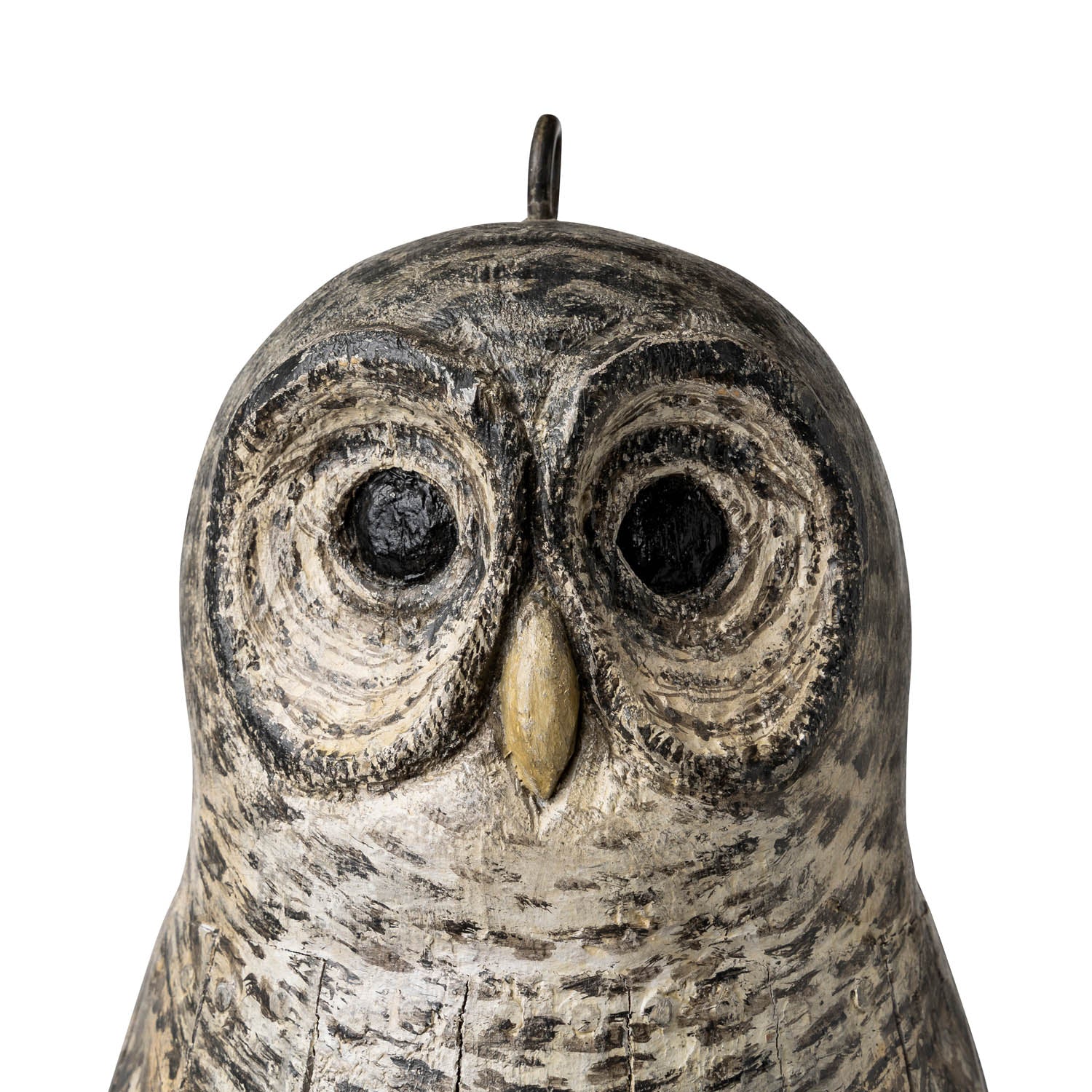 Carved & Painted Owl, Signed Skinner Eleish Van Breems Home