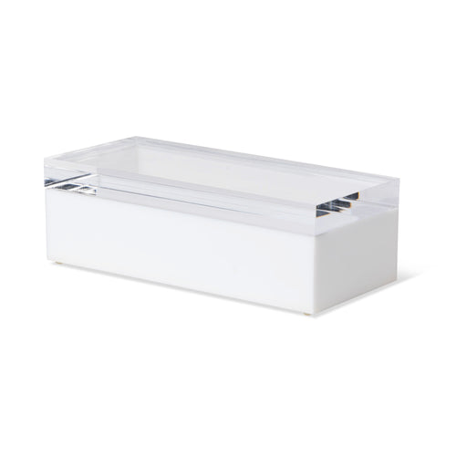 Large White Lucite Box With Cover