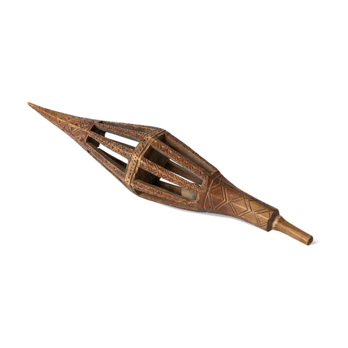 19th C. Norwegian Carved and Painted Pine Distaff