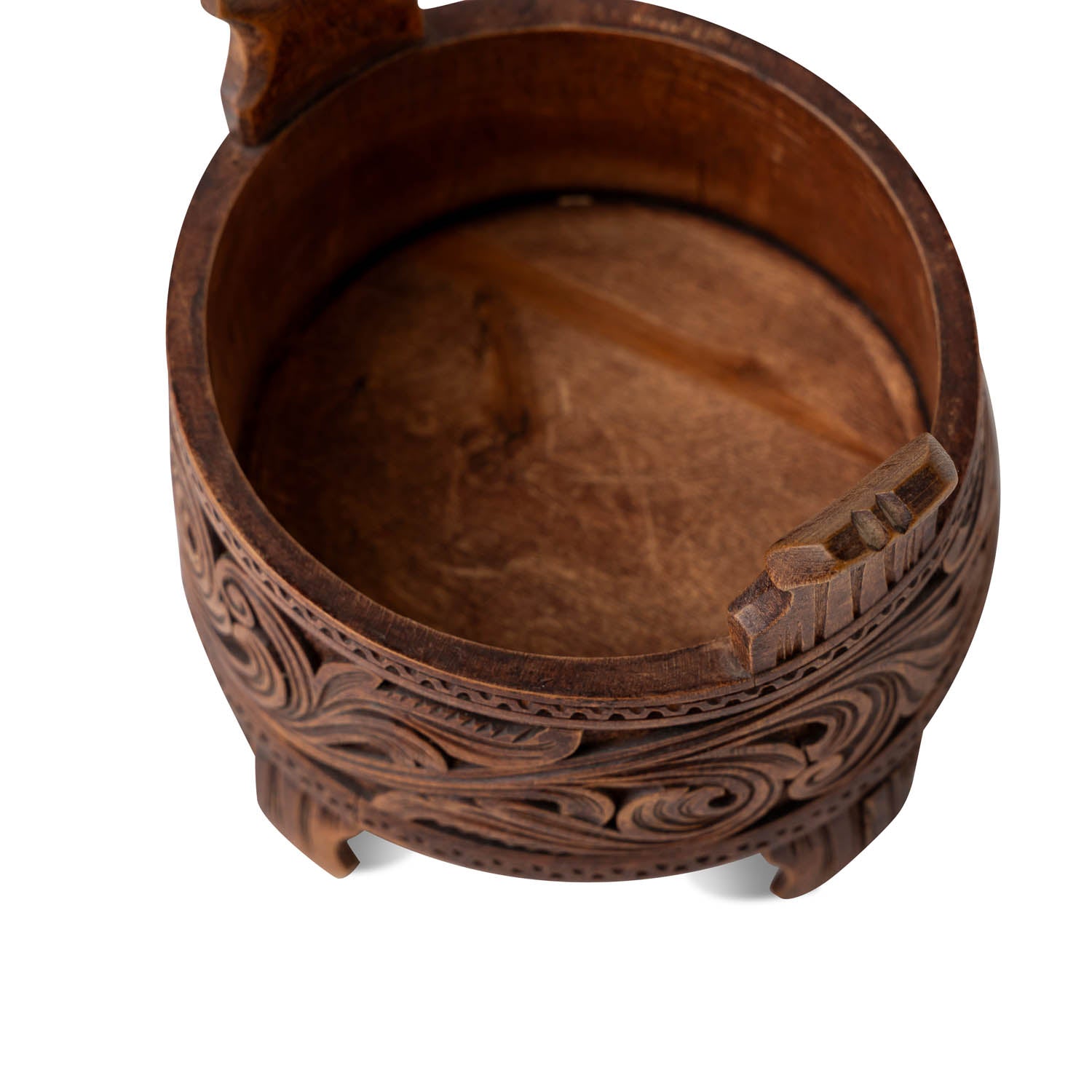 Acanthus Carved Scandinavian Porridge Box, 20th C. Eleish Van Breems Home