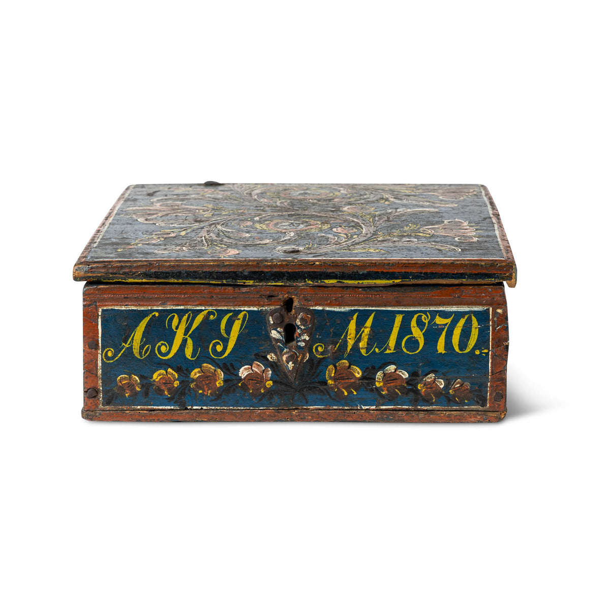 Norwegian Painted Lock Box 1870 Eleish Van Breems Home