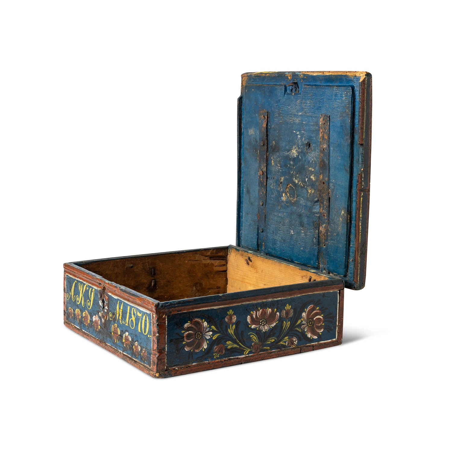 Norwegian Painted Lock Box 1870 Eleish Van Breems Home