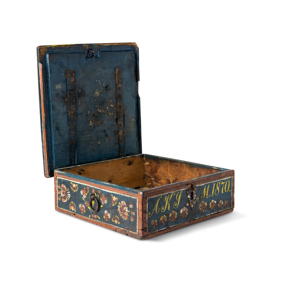 Norwegian Painted Lock Box 1870 Eleish Van Breems Home