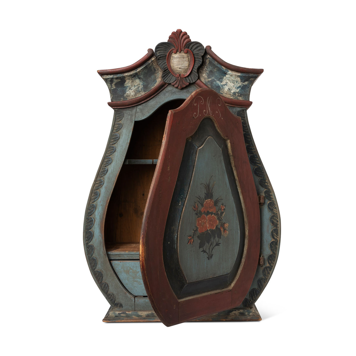 Scandinavian Painted Pine Hanging Cupboard, 19th C Eleish Van Breems Home