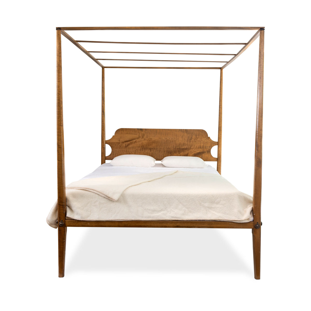 Pencil Post Queen Size Bed in Tiger Maple Eleish Van Breems Home