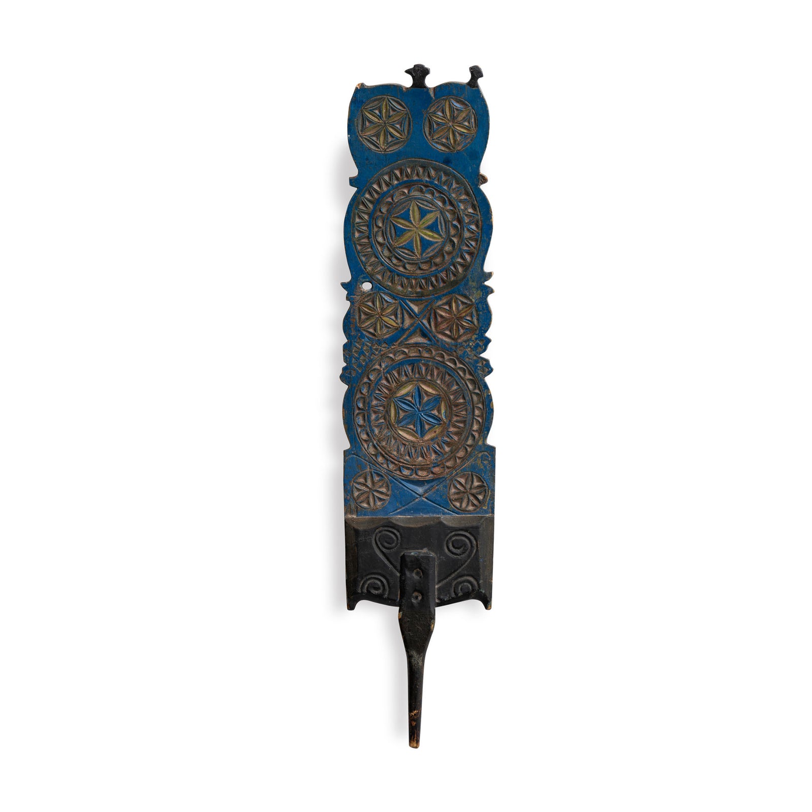 Scandinavian Carved and Painted Distaff, 19th C Eleish Van Breems Home
