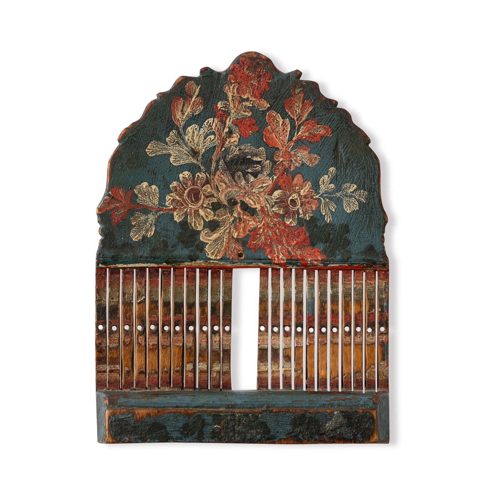 Rare 19th C. Scandinavian Carved Pine Tape Loom Eleish Van Breems Home