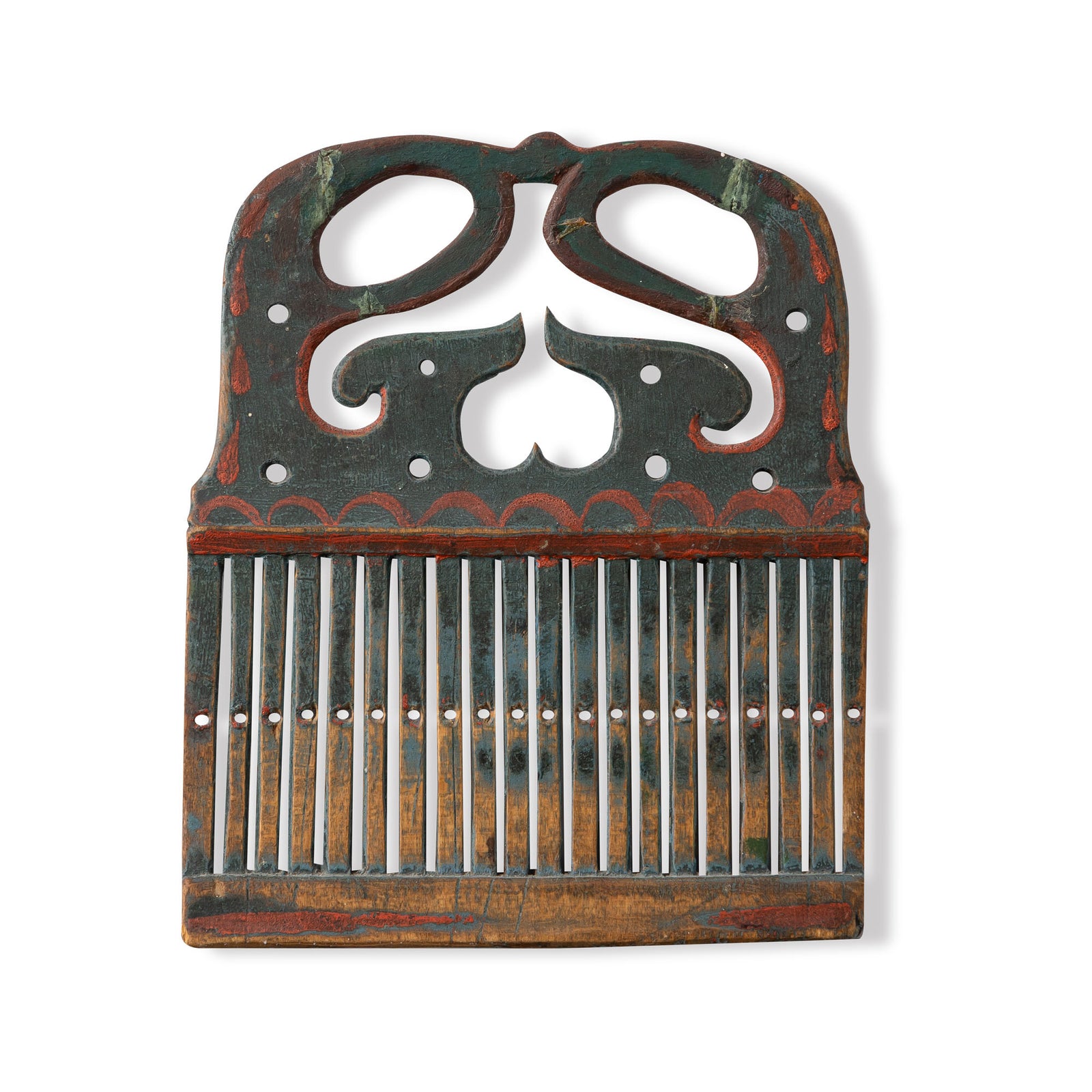 Rare 19th C. Norwegian Carved Pine Tape Loom Eleish Van Breems Home