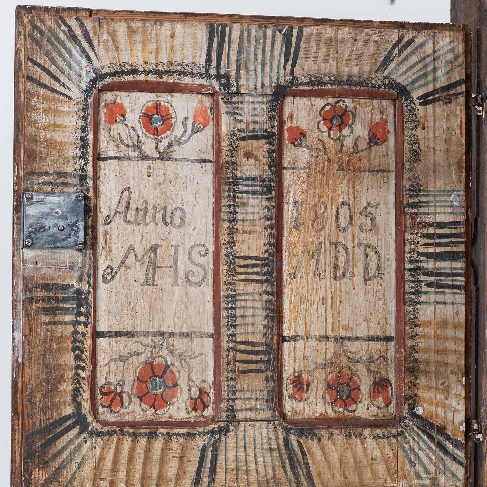 Swedish Painted Pine Cabinet Dated 1805 Eleish Van Breems Home