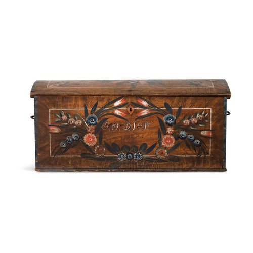 Early 19th C. Hand Painted Swedish Trunk