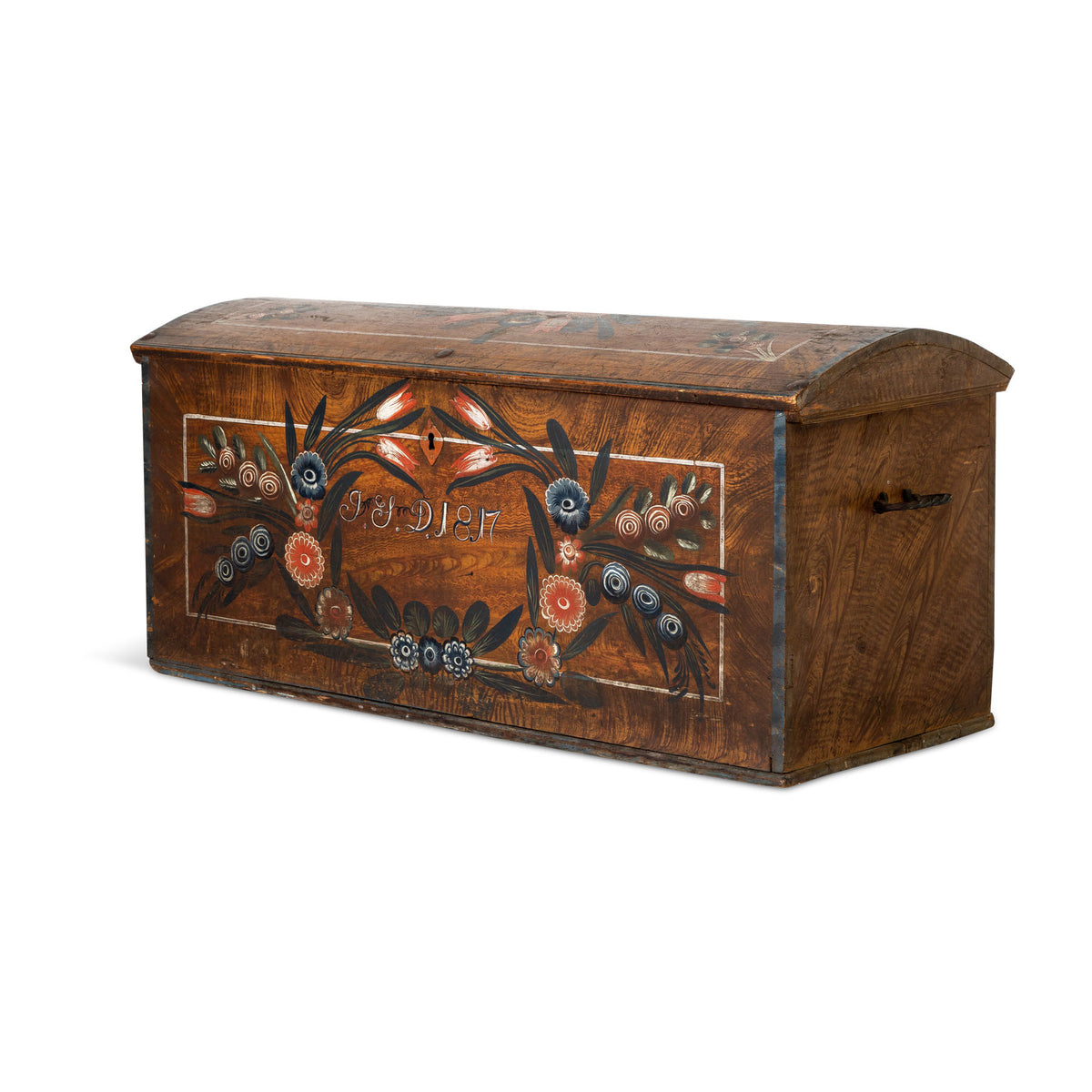 Early 19th C. Hand Painted Swedish Trunk