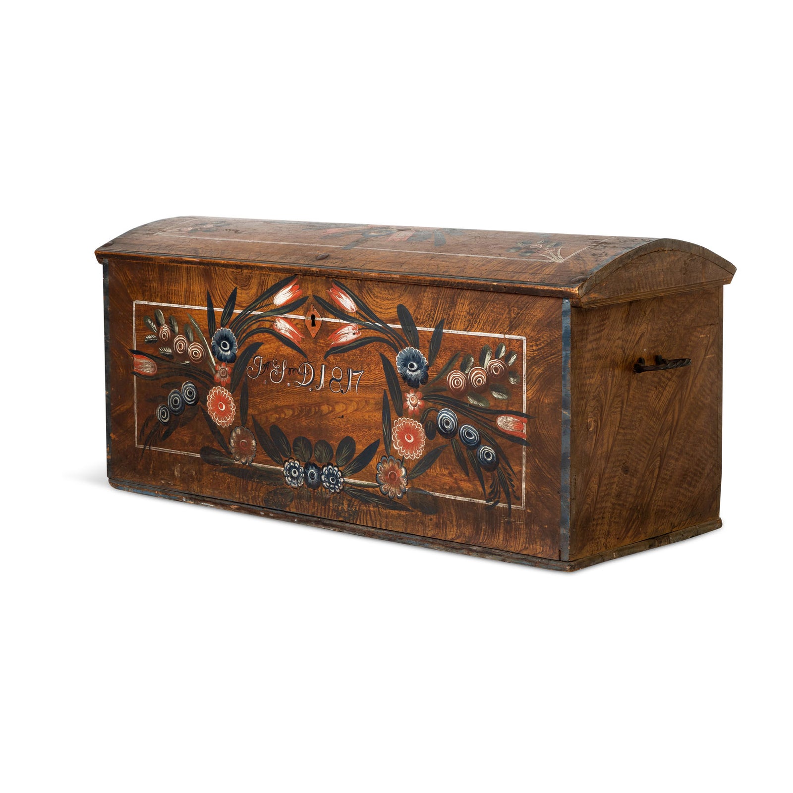 Early 19th C. Hand Painted Swedish Trunk