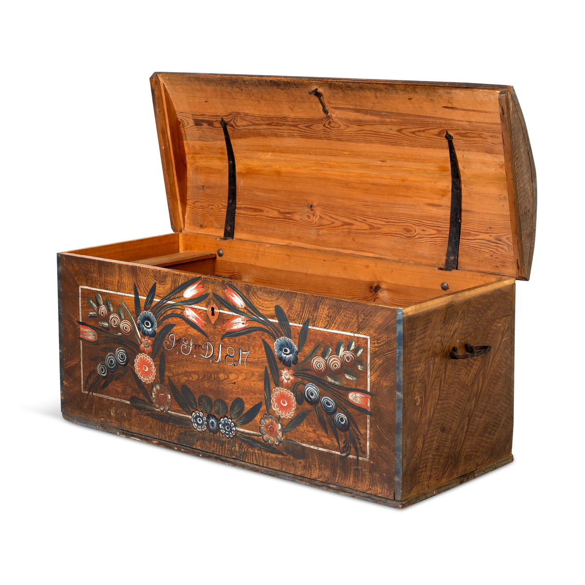 Early 19th C. Hand Painted Swedish Trunk
