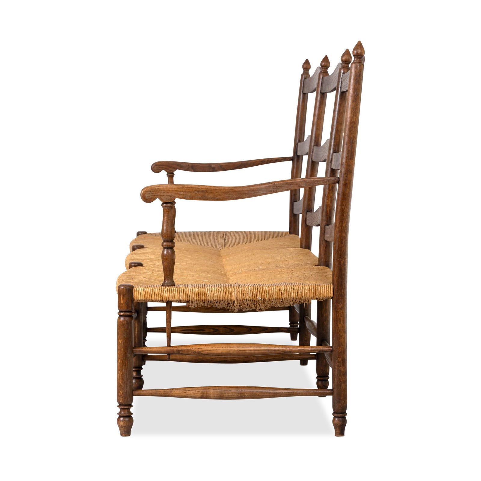 19th Century French Provincial Ladder-Back Settee Eleish Van Breems Home