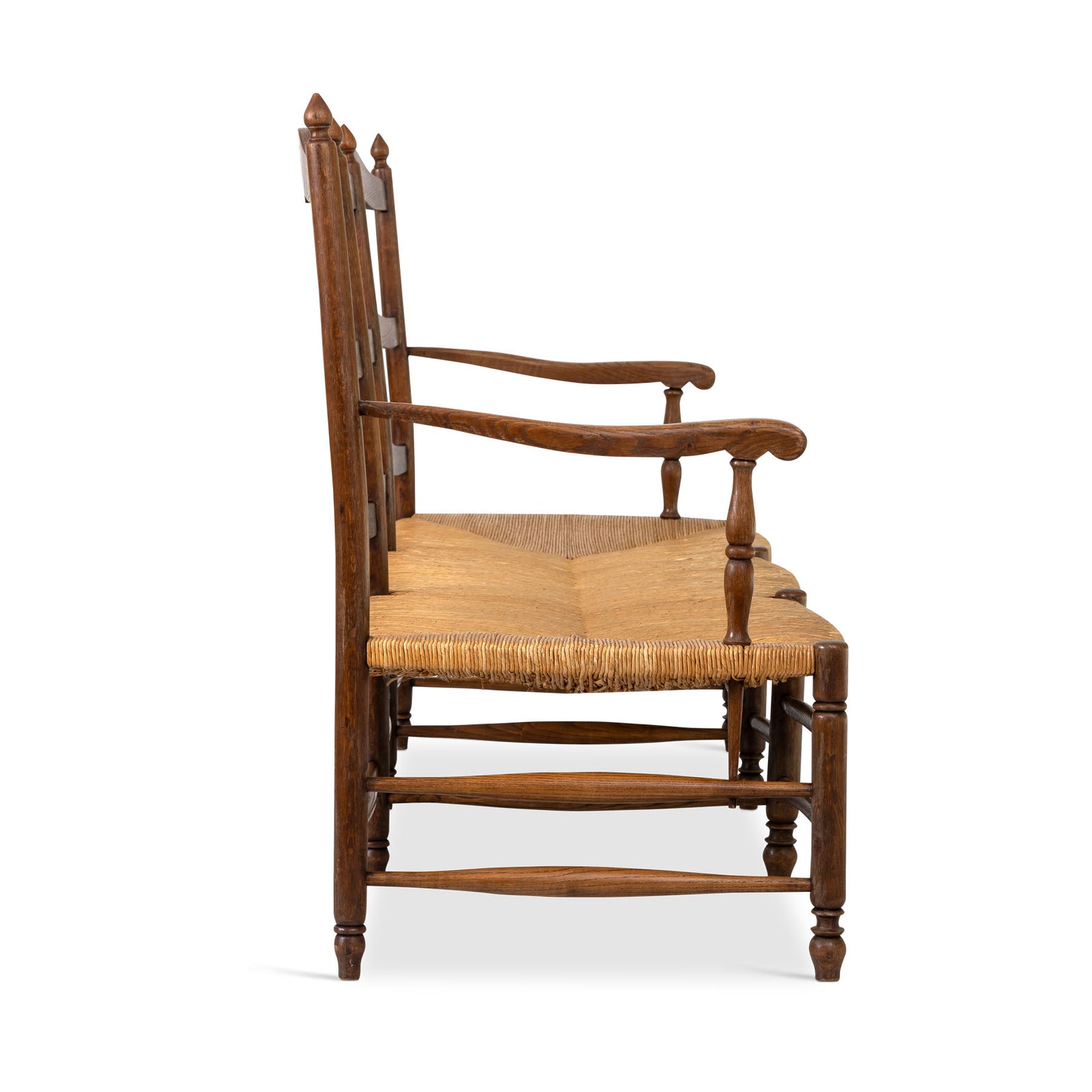 19th Century French Provincial Ladder-Back Settee Eleish Van Breems Home