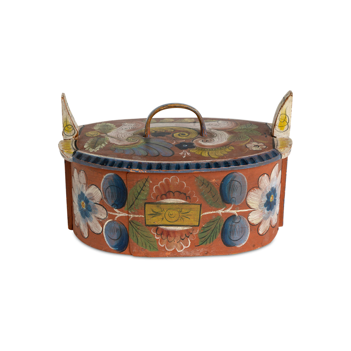 Norwegian Hand Painted Rosemaling Tine Box Eleish Van Breems Home