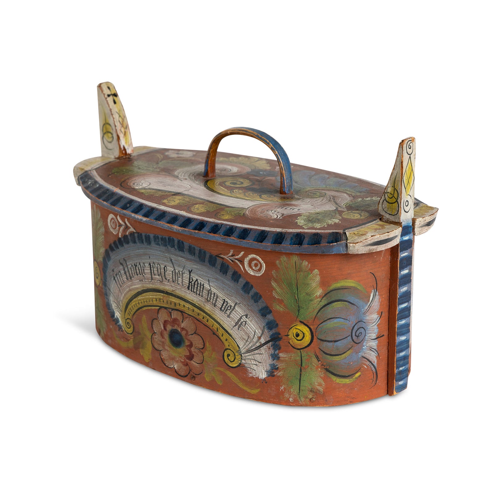 Norwegian Hand Painted Rosemaling Tine Box Eleish Van Breems Home
