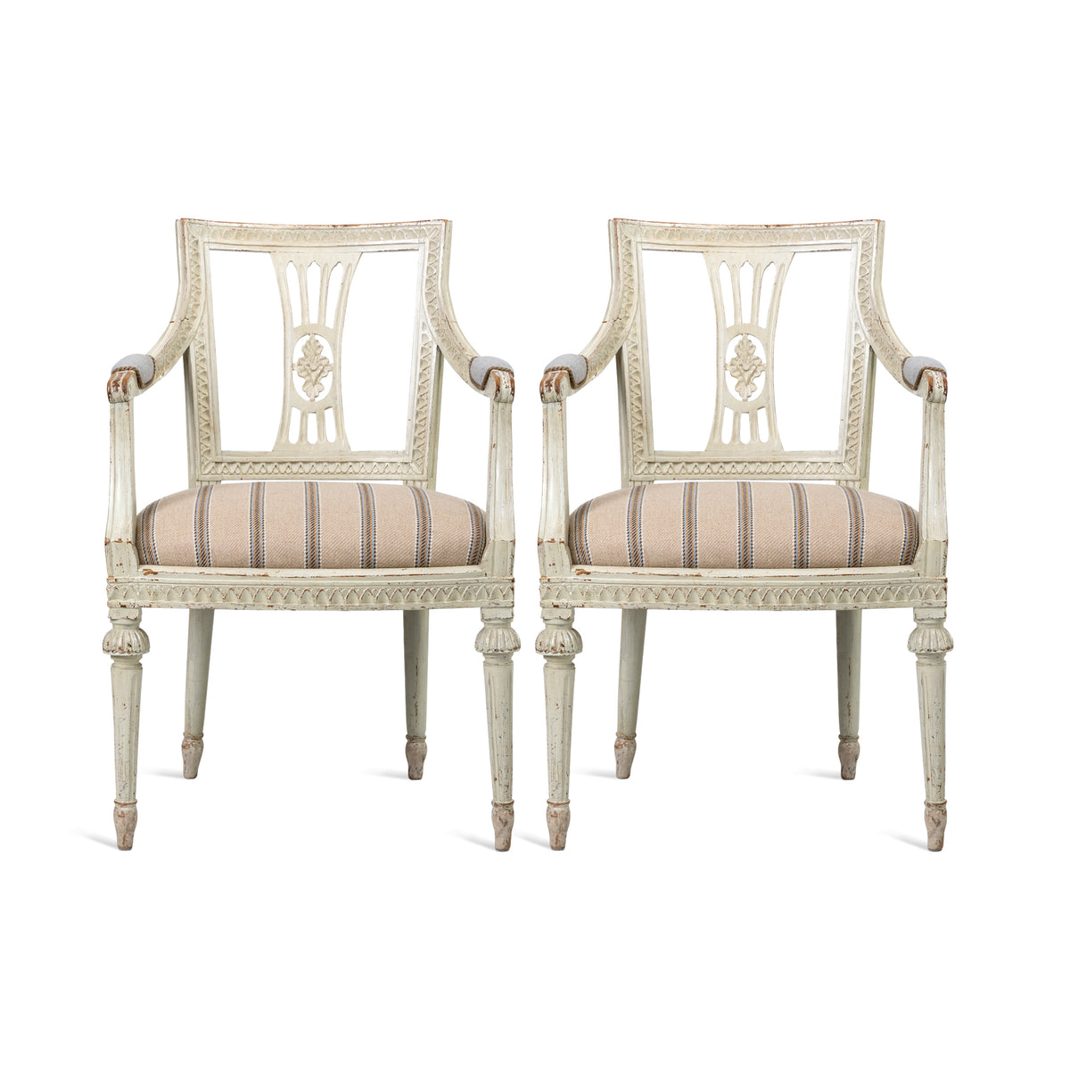 Antique Swedish Gustavian Style Pair of Armchairs Eleish Van Breems Home