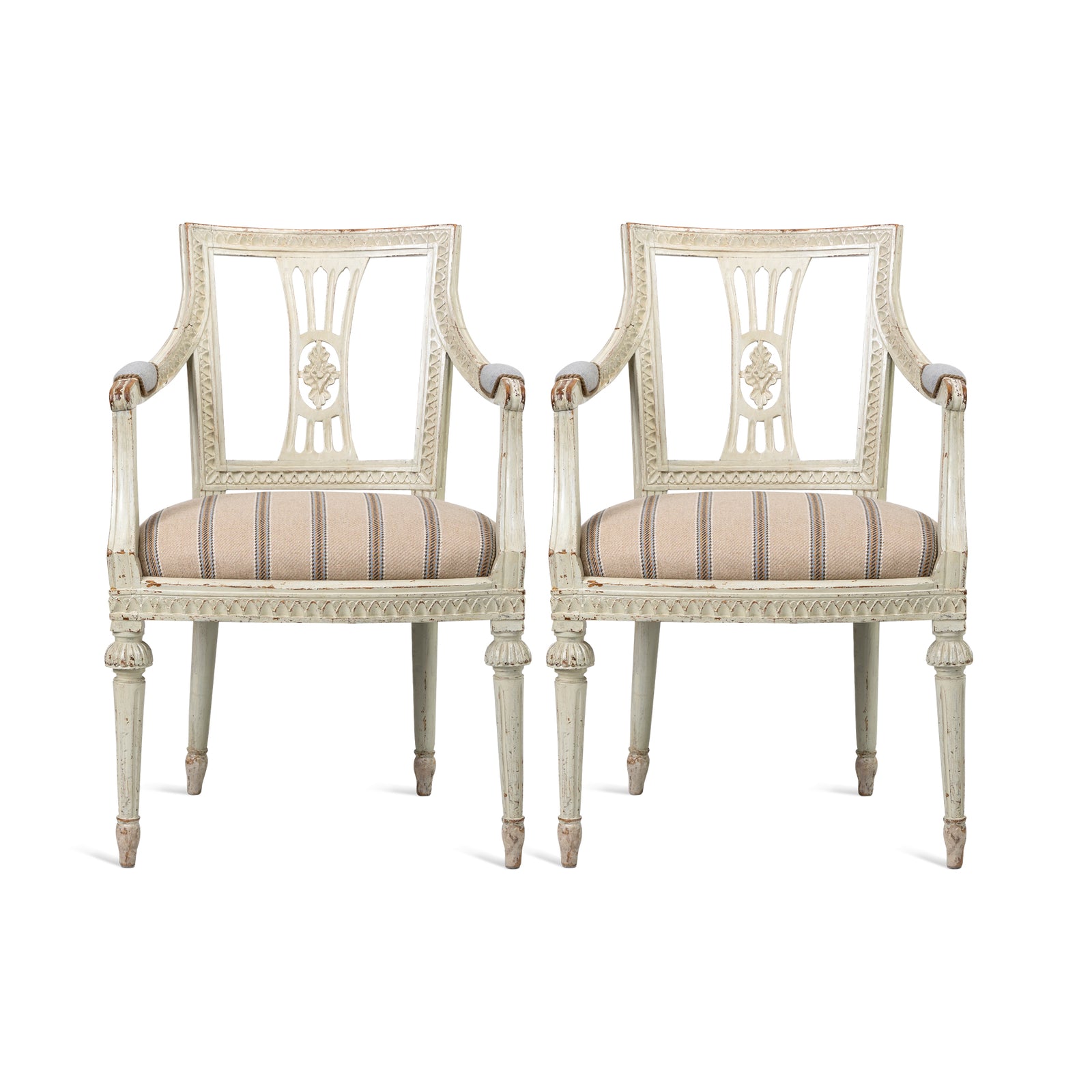 Antique Swedish Gustavian Style Pair of Armchairs Eleish Van Breems Home