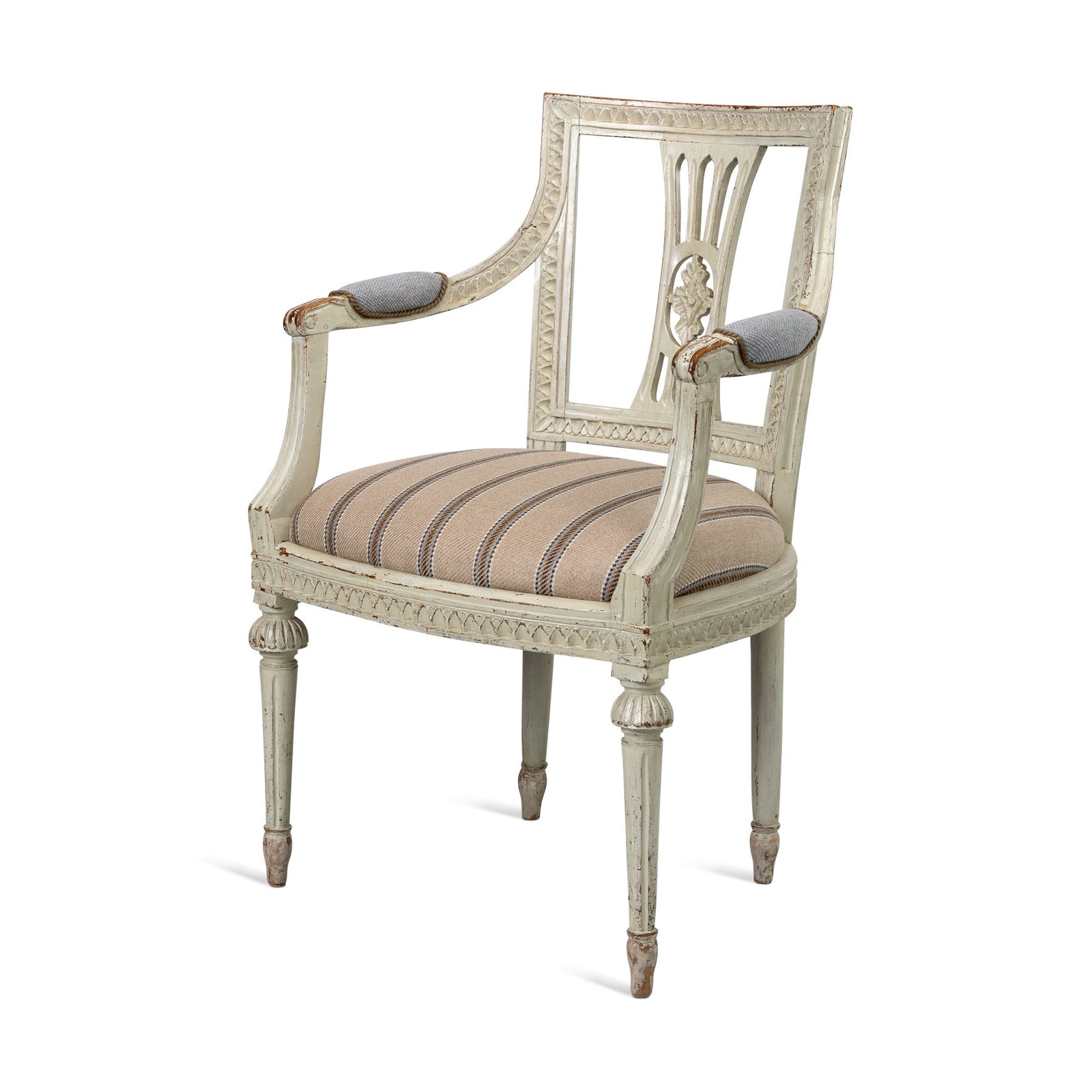Antique Swedish Gustavian Style Pair of Arm Chairs Eleish Van Breems Home