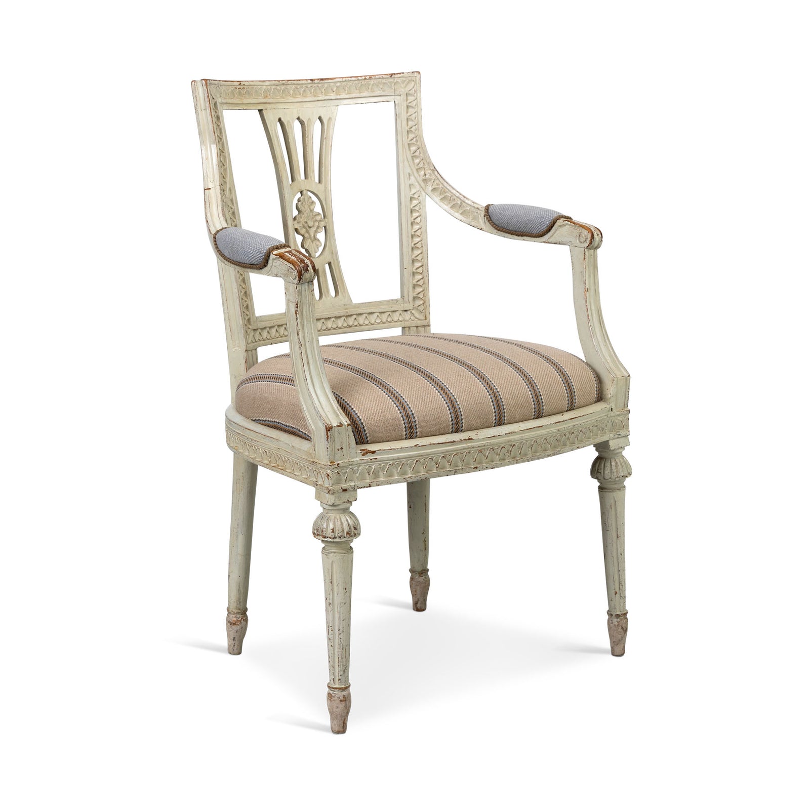 Antique Swedish Gustavian Style Pair of Arm Chairs Eleish Van Breems Home