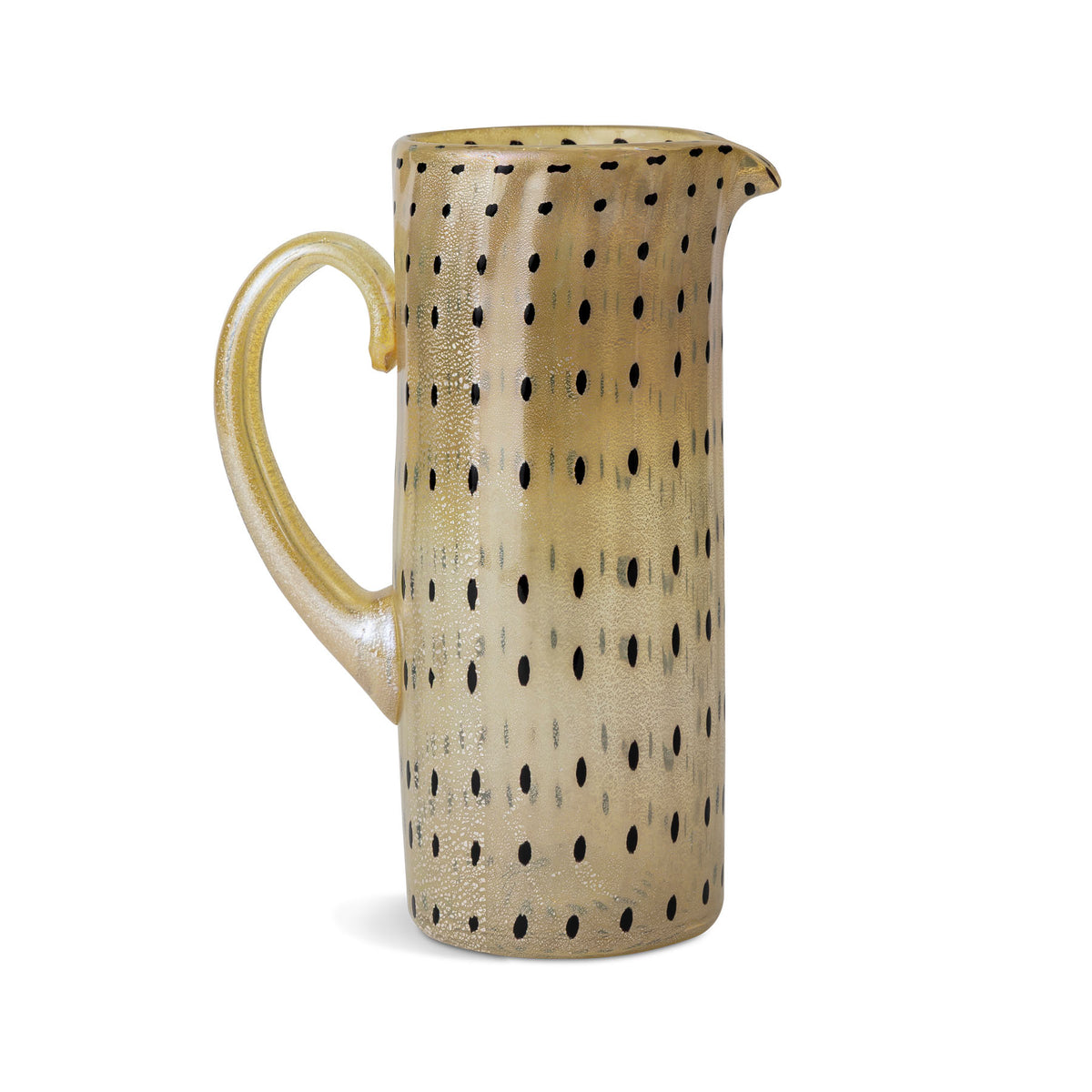 Orsini Murano Glass Jug, Gold with Black Dots
