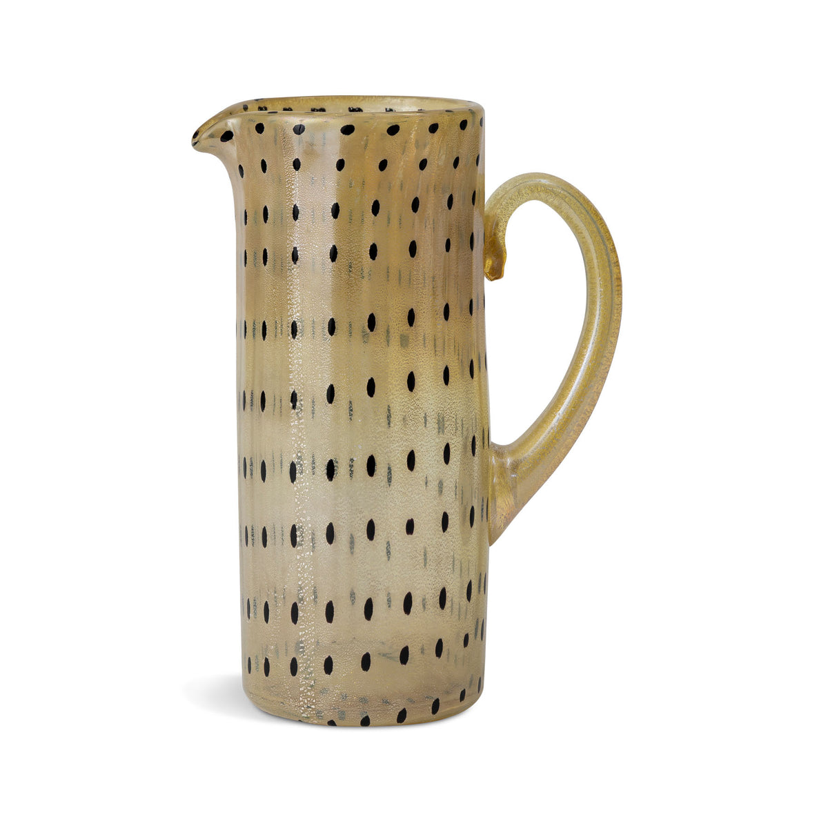 Orsini Murano Glass Jug, Gold with Black Dots