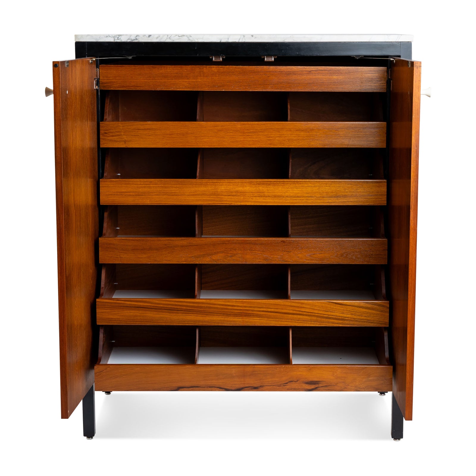 George Nelson Black Frame Teak Cabinet With Marble Top Eleish Van Breems Home