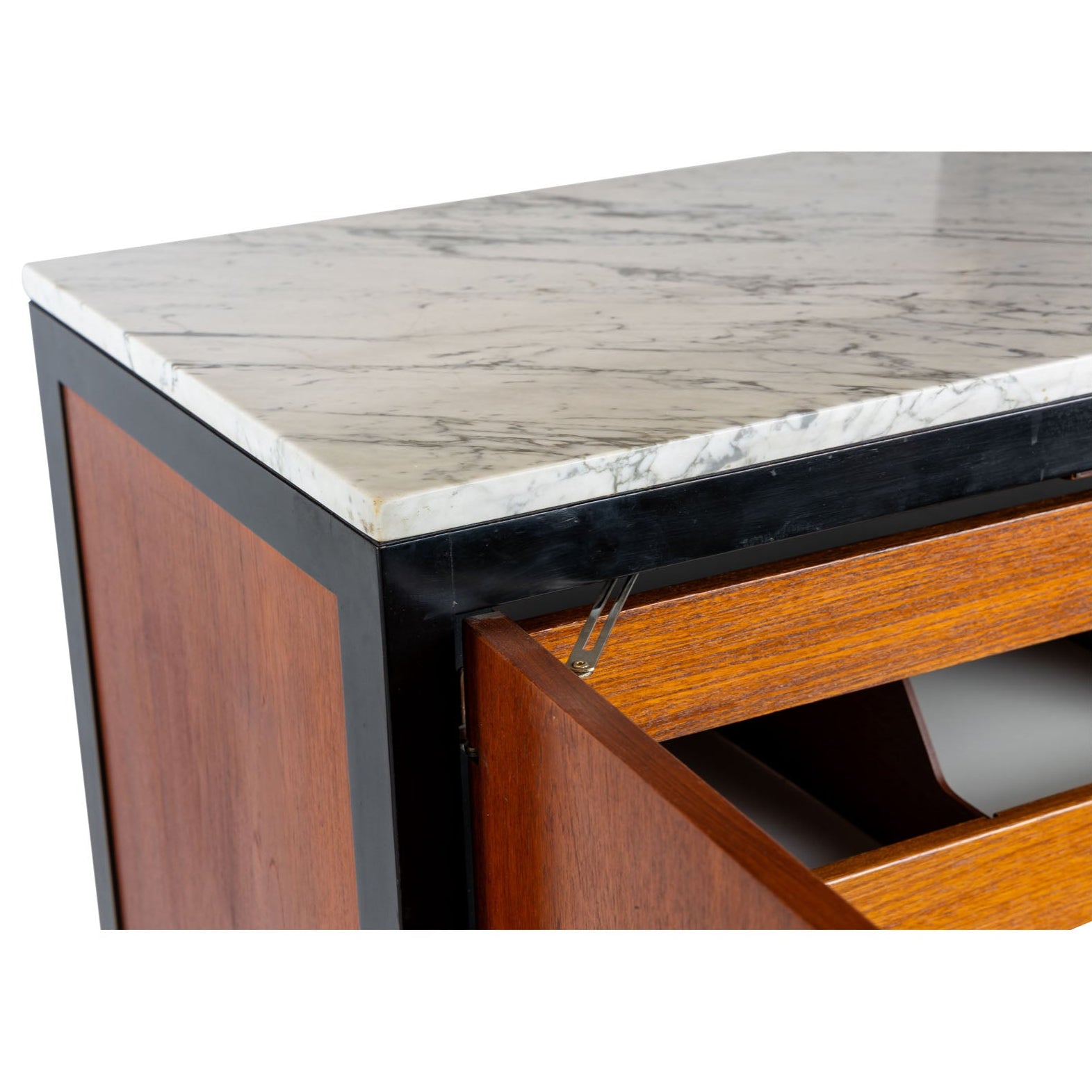 George Nelson Black Frame Teak Cabinet With Marble Top Eleish Van Breems Home