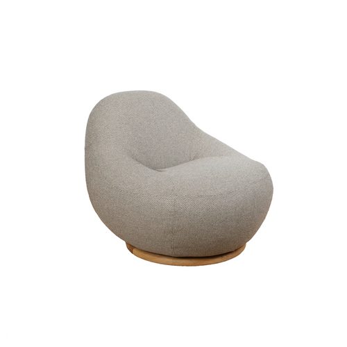 Gem Lounge Chair with Teak Swivel, Light Brown