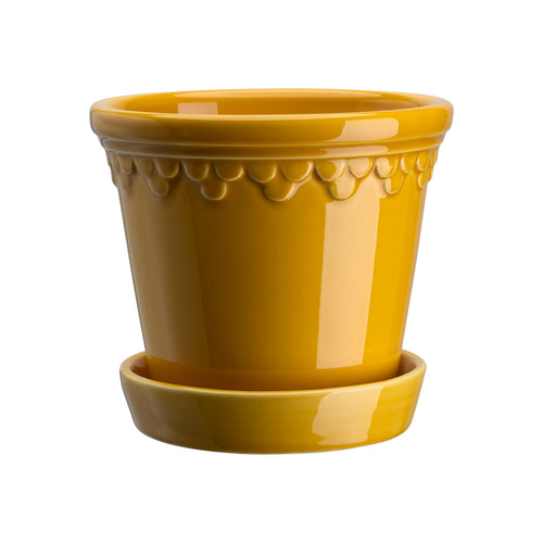 Bergs Potter Københavner Glazed Amber Yellow, Ø 16 cm