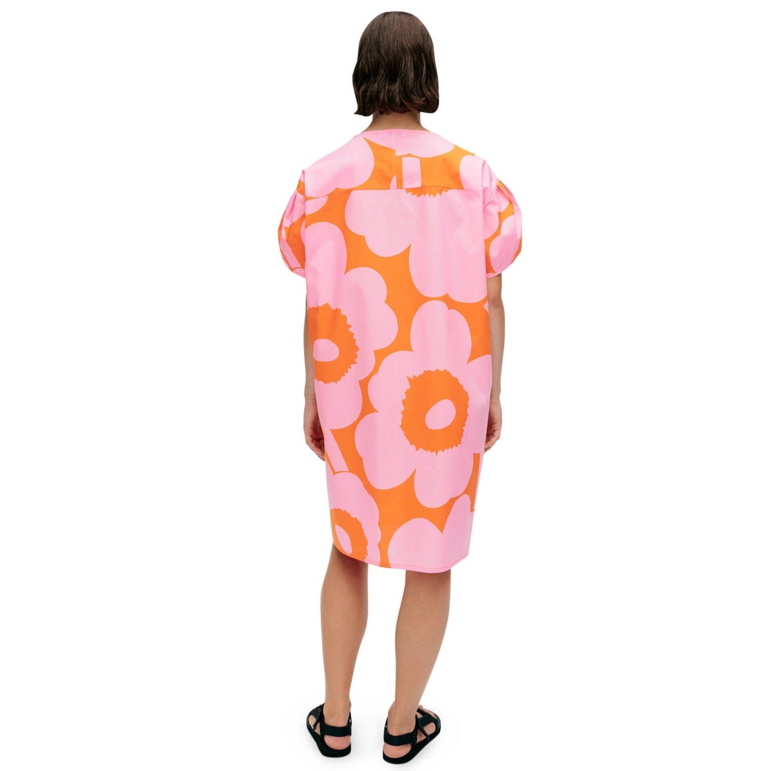 Marimekko Avomeri Unikko Cotton Dress, Light Pink & Orange Eleish Van Breems Home