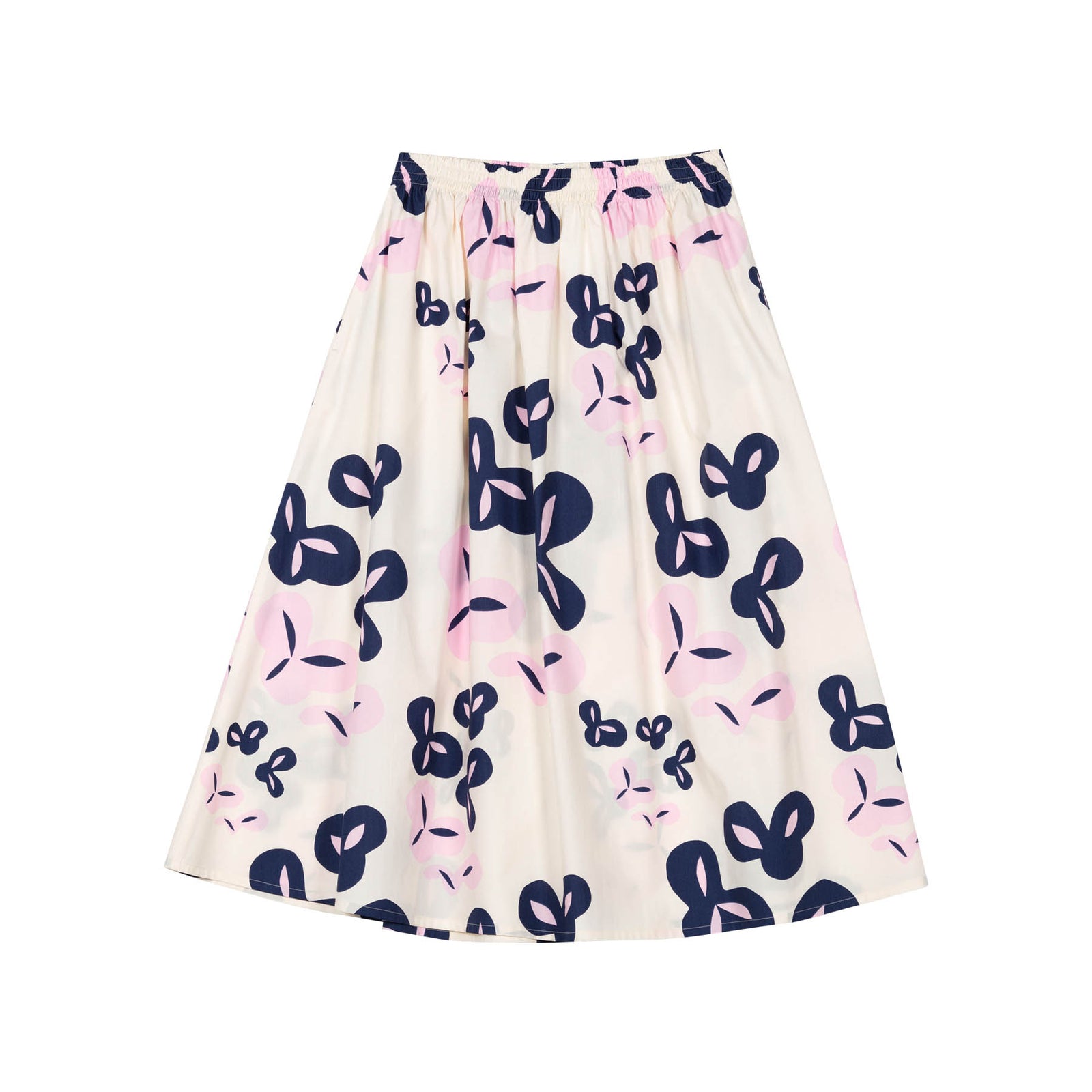 Marimekko Garrel Poiminto Cotton Skirt, Off White, Light Pink & Dark Navy Eleish Van Breems Home