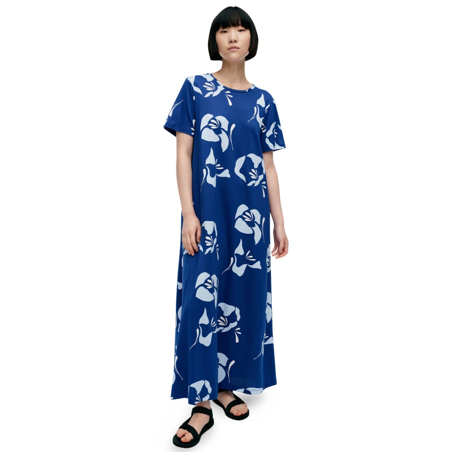 Marimekko Kalliokielo Halakka Dress, Blue, Light Blue & Off White Eleish Van Breems Home
