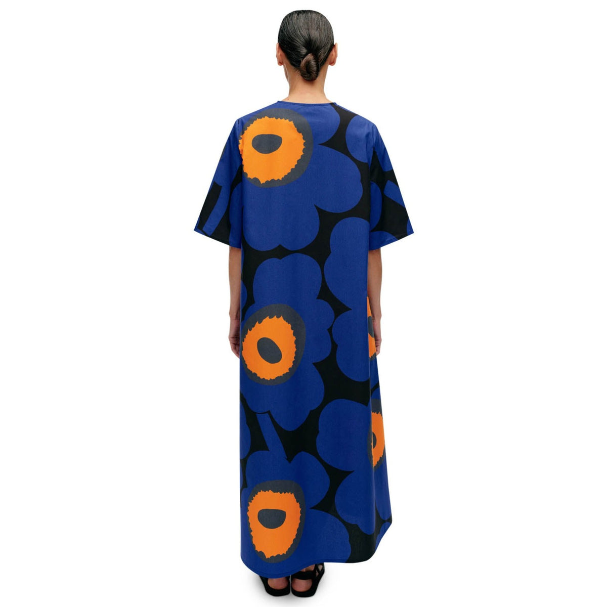 Marimekko Kellotus Unikko Dress, Blue & Black Floral Eleish Van Breems Home