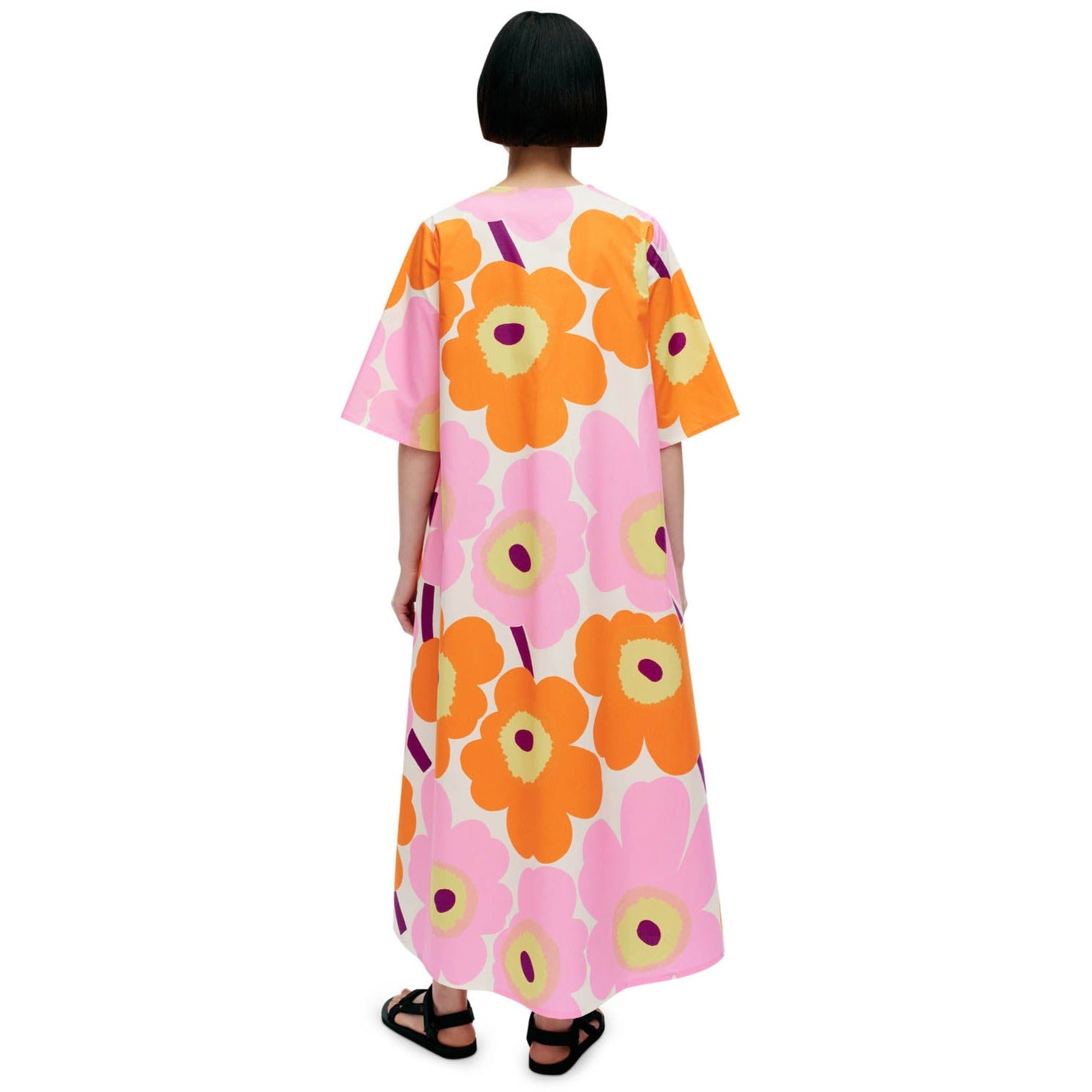 Marimekko Kellotus Unikko Dress, Pink & Orange Floral Eleish Van Breems Home