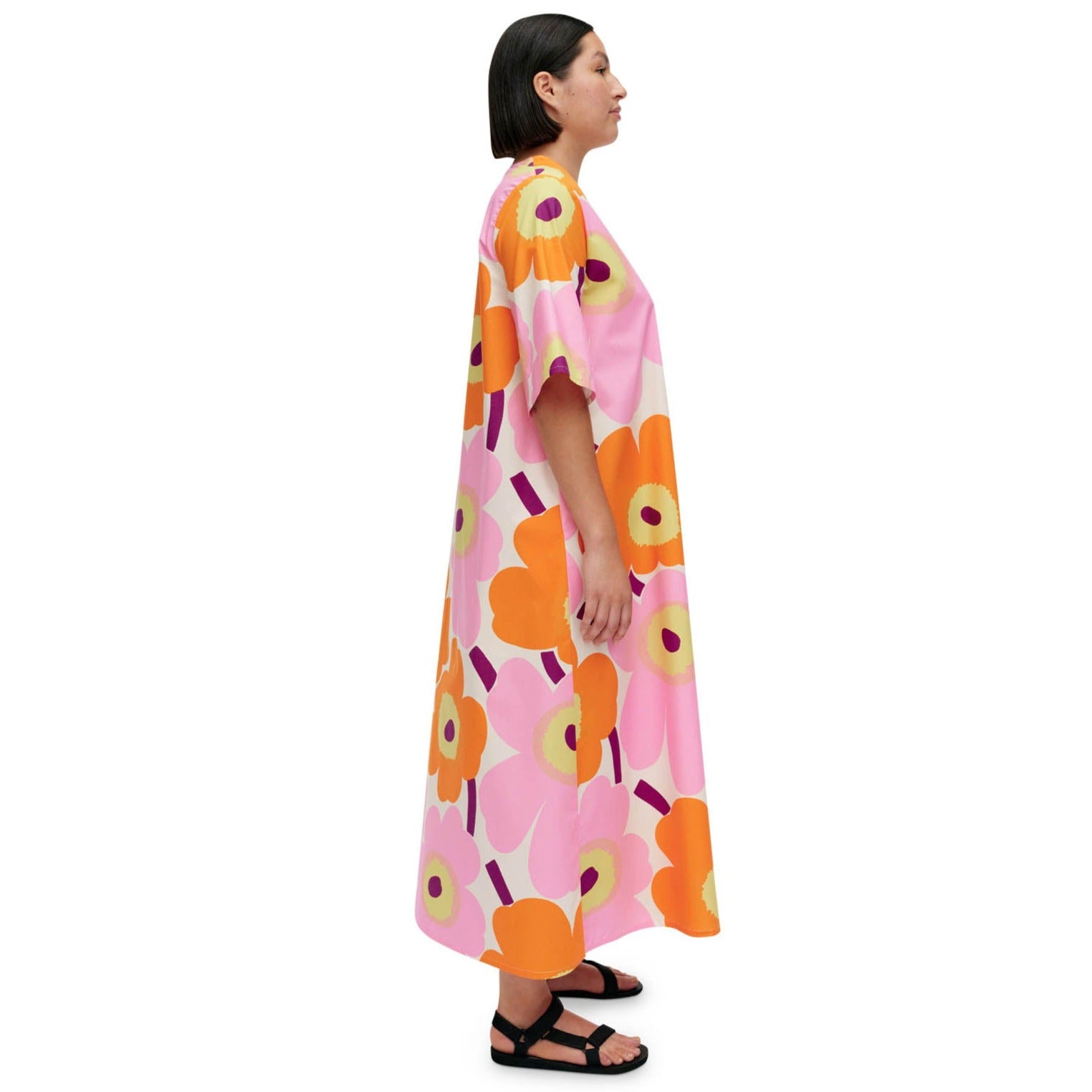 Marimekko Kellotus Unikko Dress, Pink & Orange Floral Eleish Van Breems Home