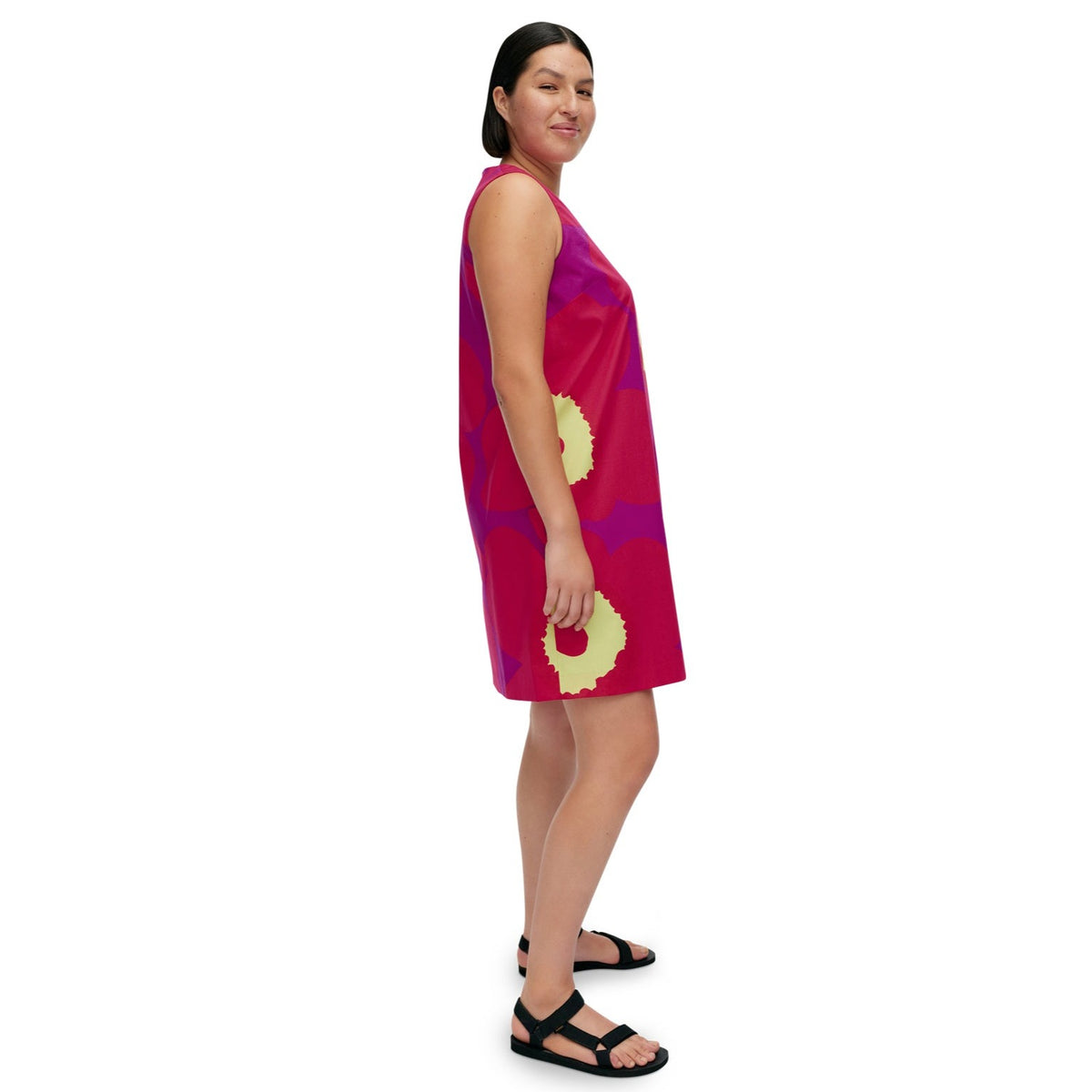 Marimekko Kestit Unikko Sleeveless Dress, Pink & Purple Floral Eleish Van Breems Home