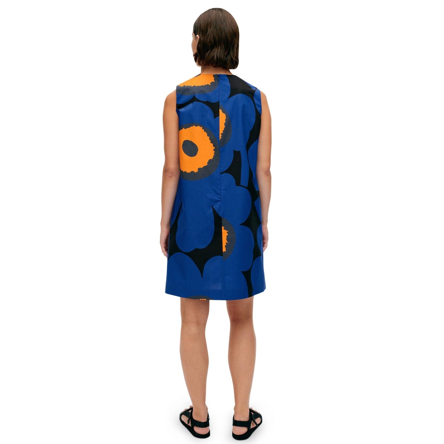 Marimekko Kestit Unikko Sleeveless Dress, Blue Floral Eleish Van Breems Home