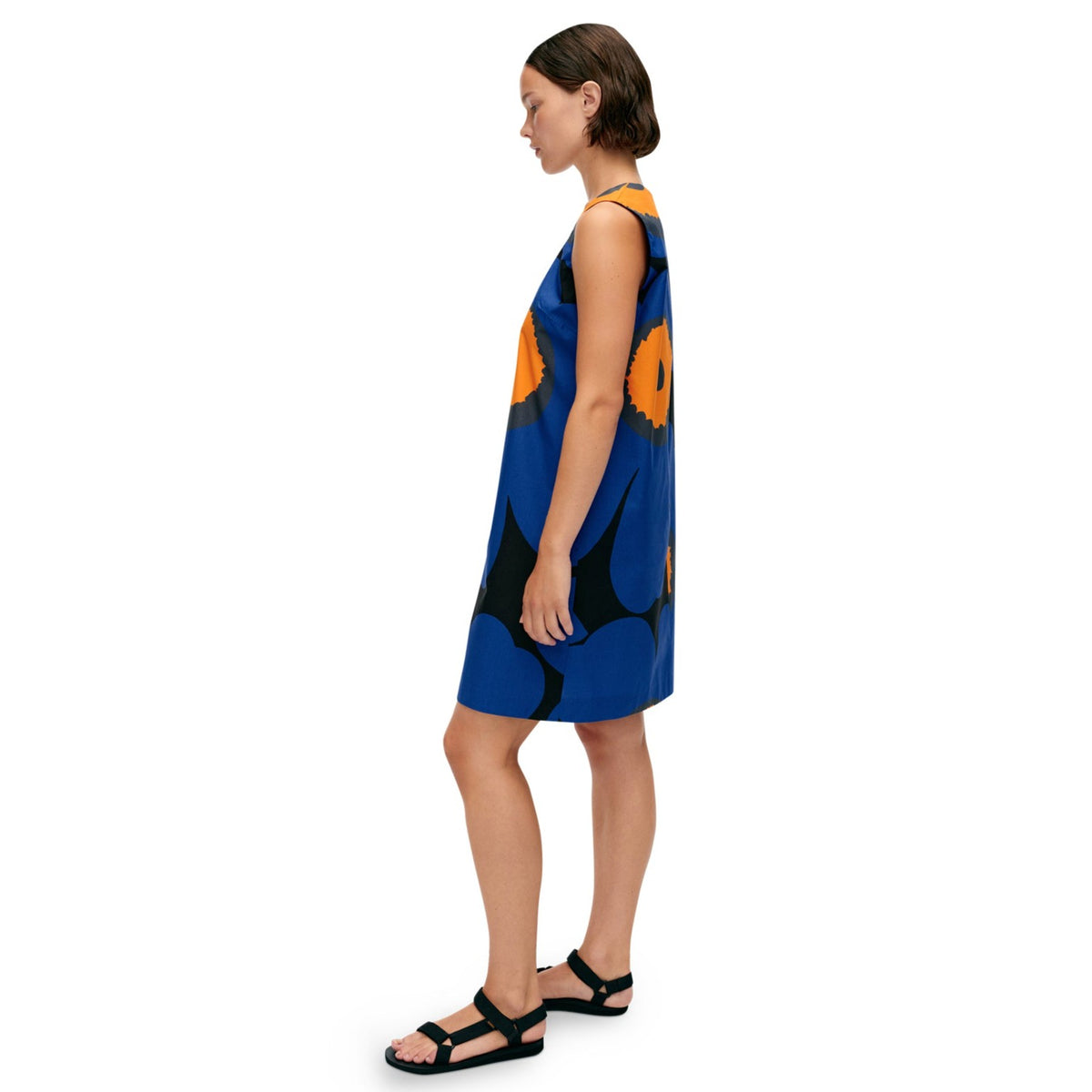 Marimekko Kestit Unikko Sleeveless Dress, Blue Floral Eleish Van Breems Home