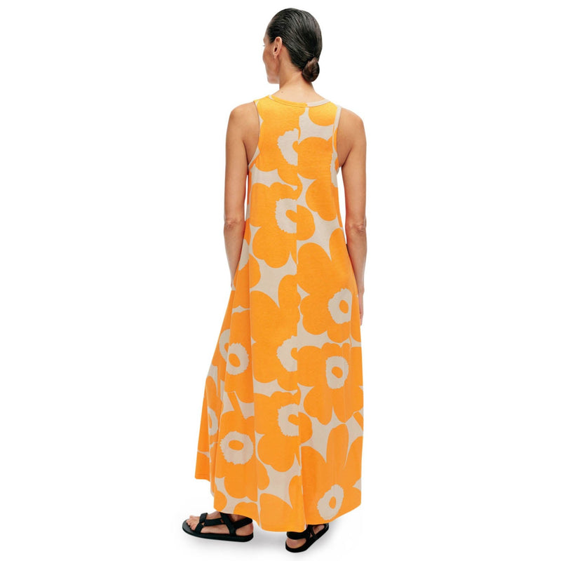 Marimekko Liplatus Unikko Dress, Orange & Beige