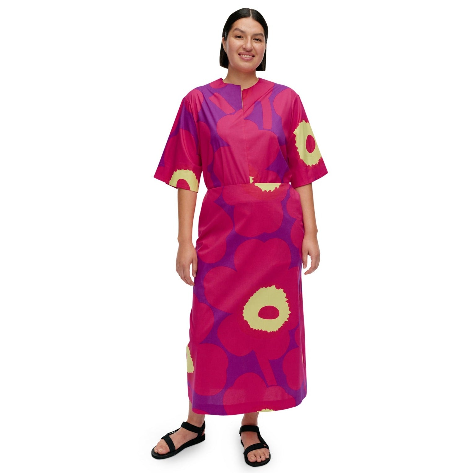 Marimekko Olemus Unikko Skirt, Pink Floral Eleish Van Breems Home