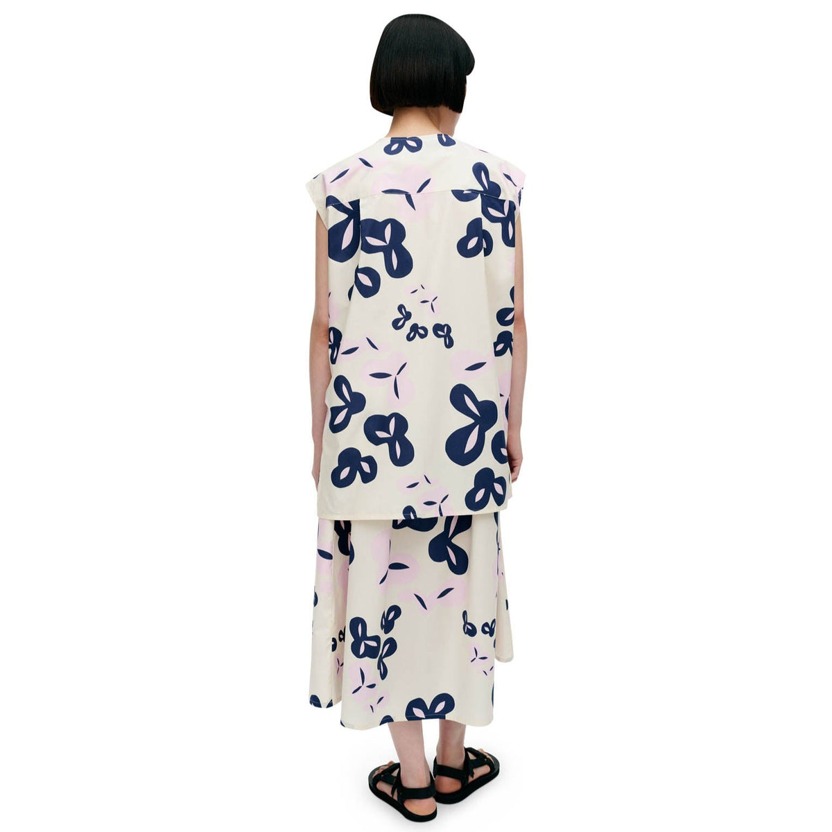 Marimekko Pudas Poiminto Tunic, Light Pink & Dark Navy Eleish Van Breems Home