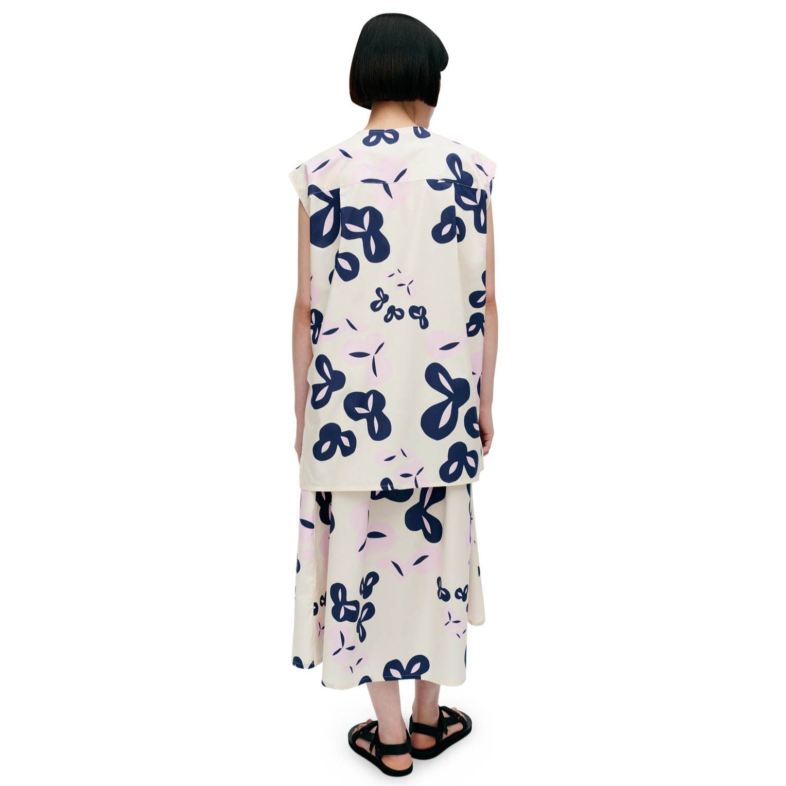 Marimekko Pudas Poiminto Tunic, Light Pink & Dark Navy Eleish Van Breems Home